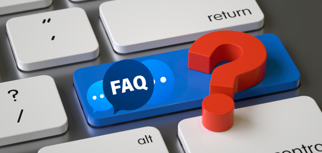 fragment klawiatury z napisem FAQ i znakiem zapytania