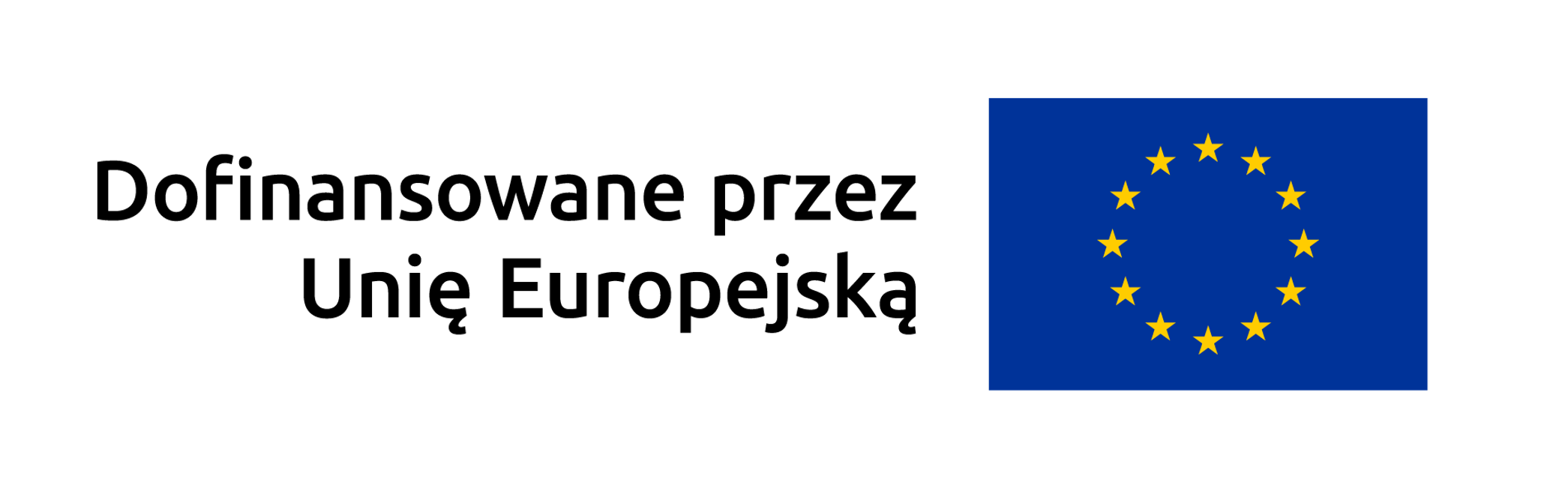 Logotyp UE z podpisem Dofinansowane przez Unię Europejską